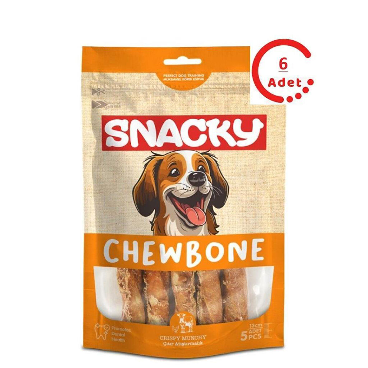 Snacky Çıtır Munchy Köpek Ödül 5li 100 gr x 6 Adet