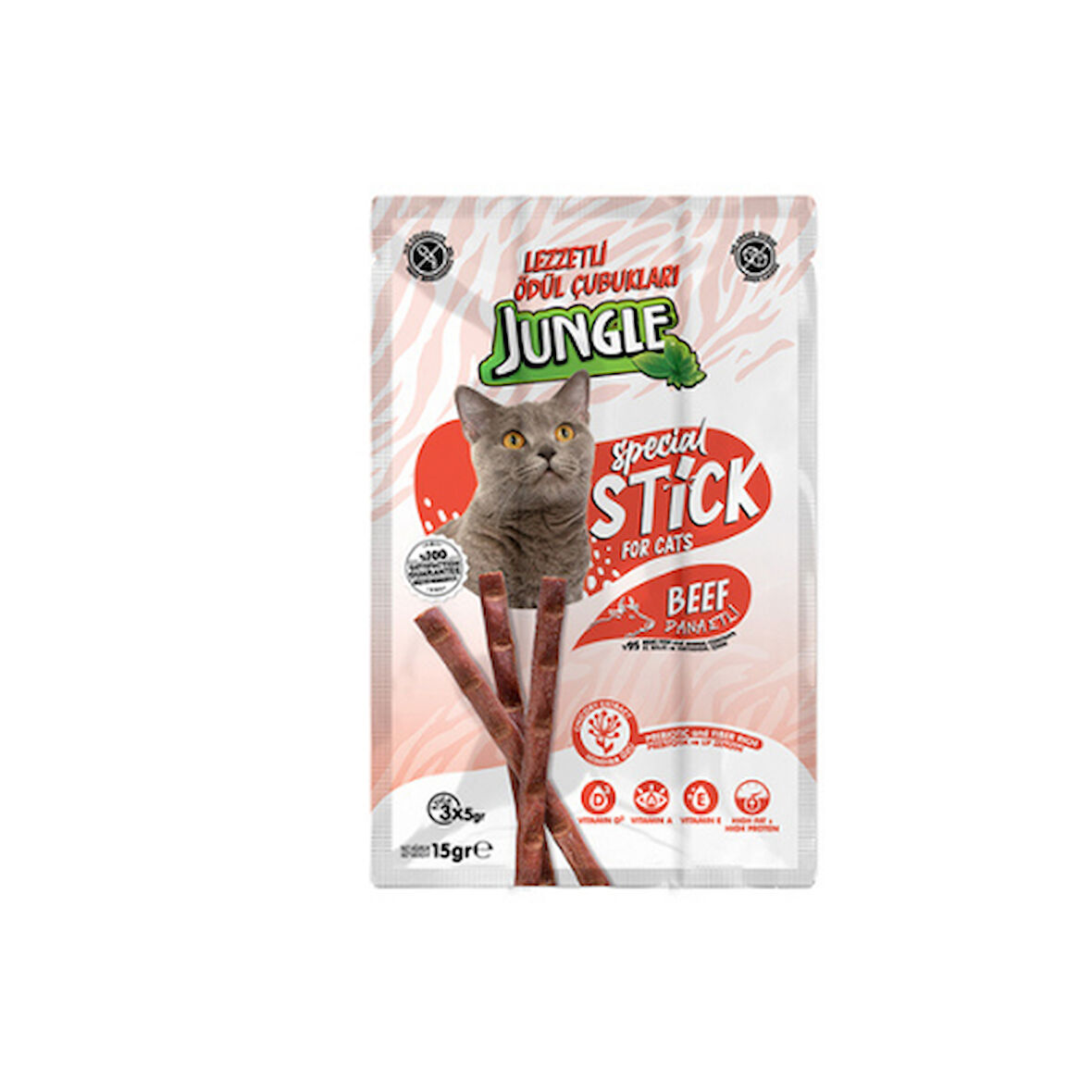 Jungle Dana Etli Stick Kedi Ödül Maması 15 Gr