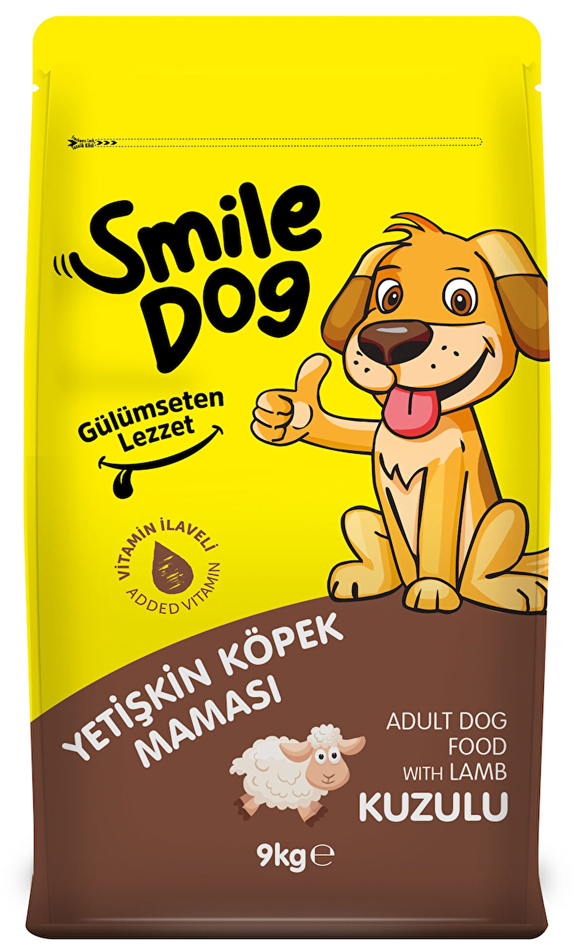 Smile Dog Yetişkin Köpek Kuzulu 9 kg Kuru Mama
