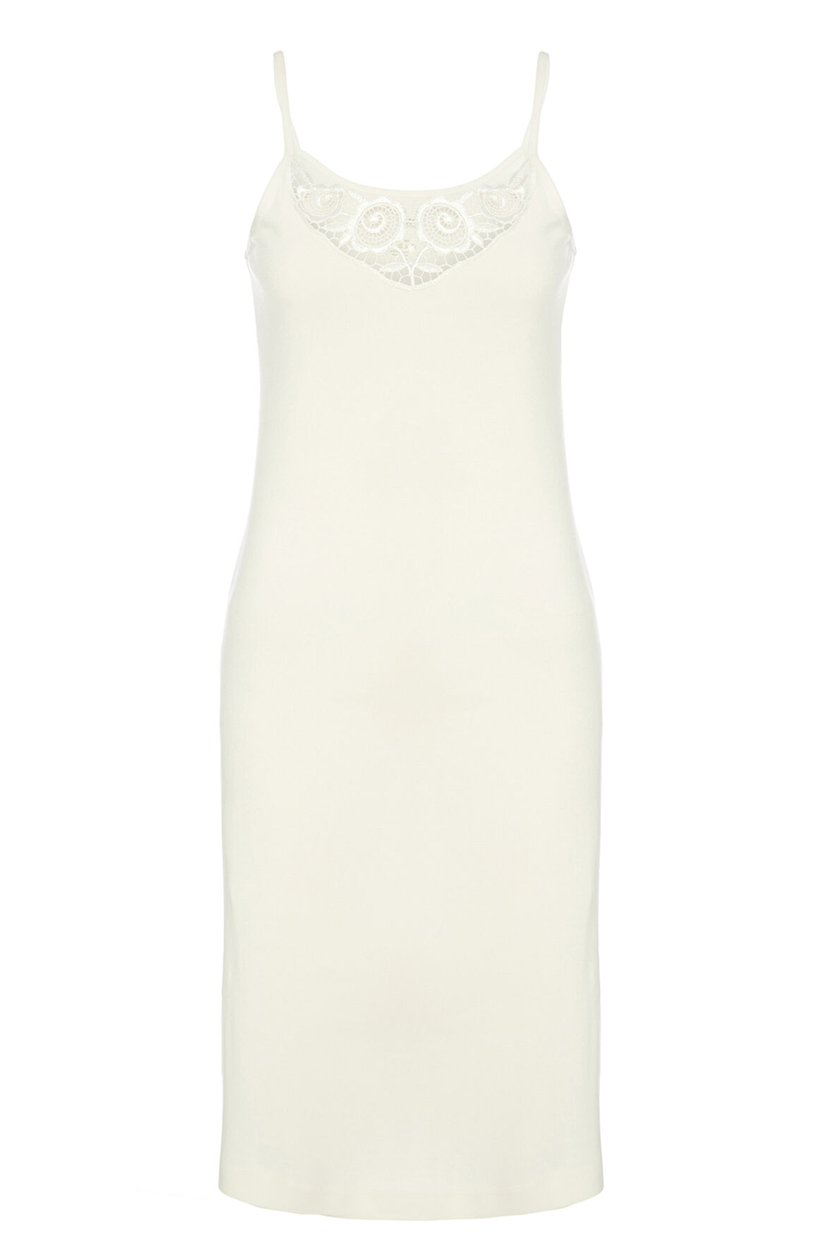 Tolin %100 Pamuk Kadın İp Askılı Güpürlü Kombinezon Gecelik 1228