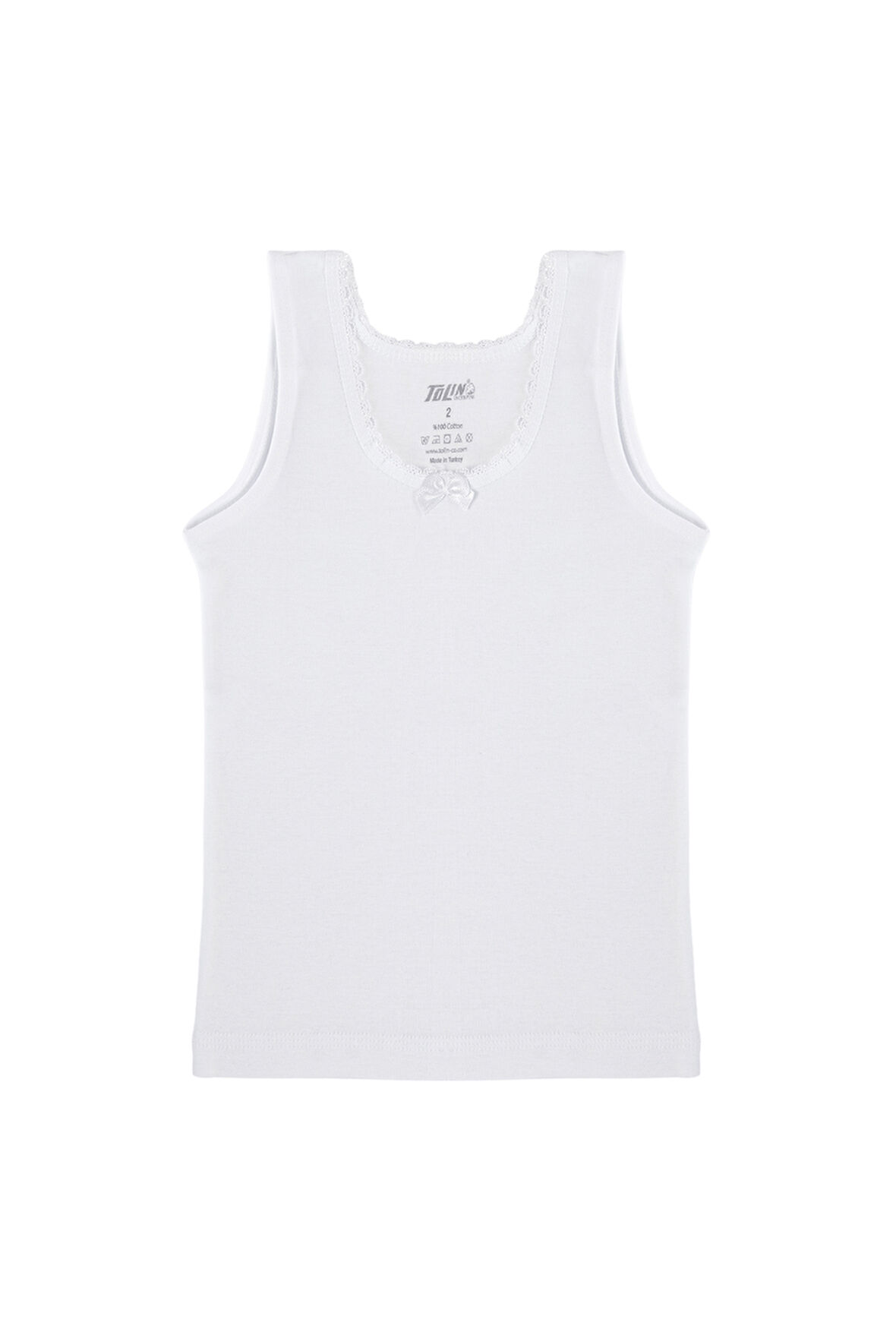 Tolin 3 Lü Paket %100 Pamuk Kız Çocuk Geniş Askılı Atlet 1411