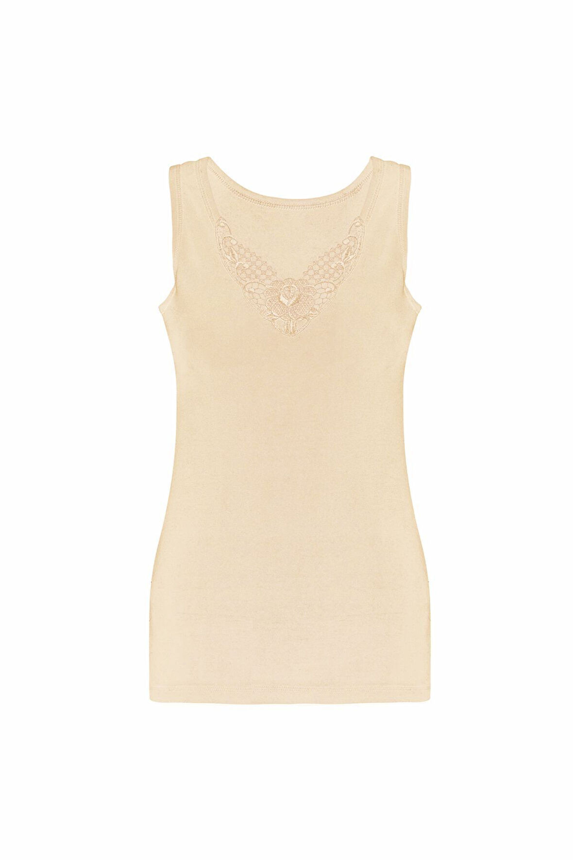 Kadın %100 Pamuk Geniş Askılı Güpürlü Atlet 1215