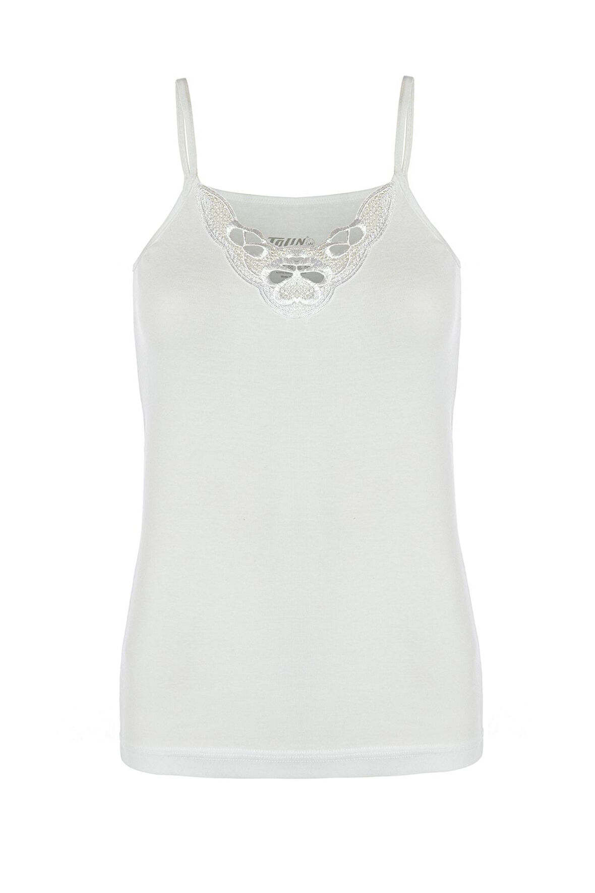 Kadın %100 Pamuk Ip Askılı Güpürlü Atlet 1222