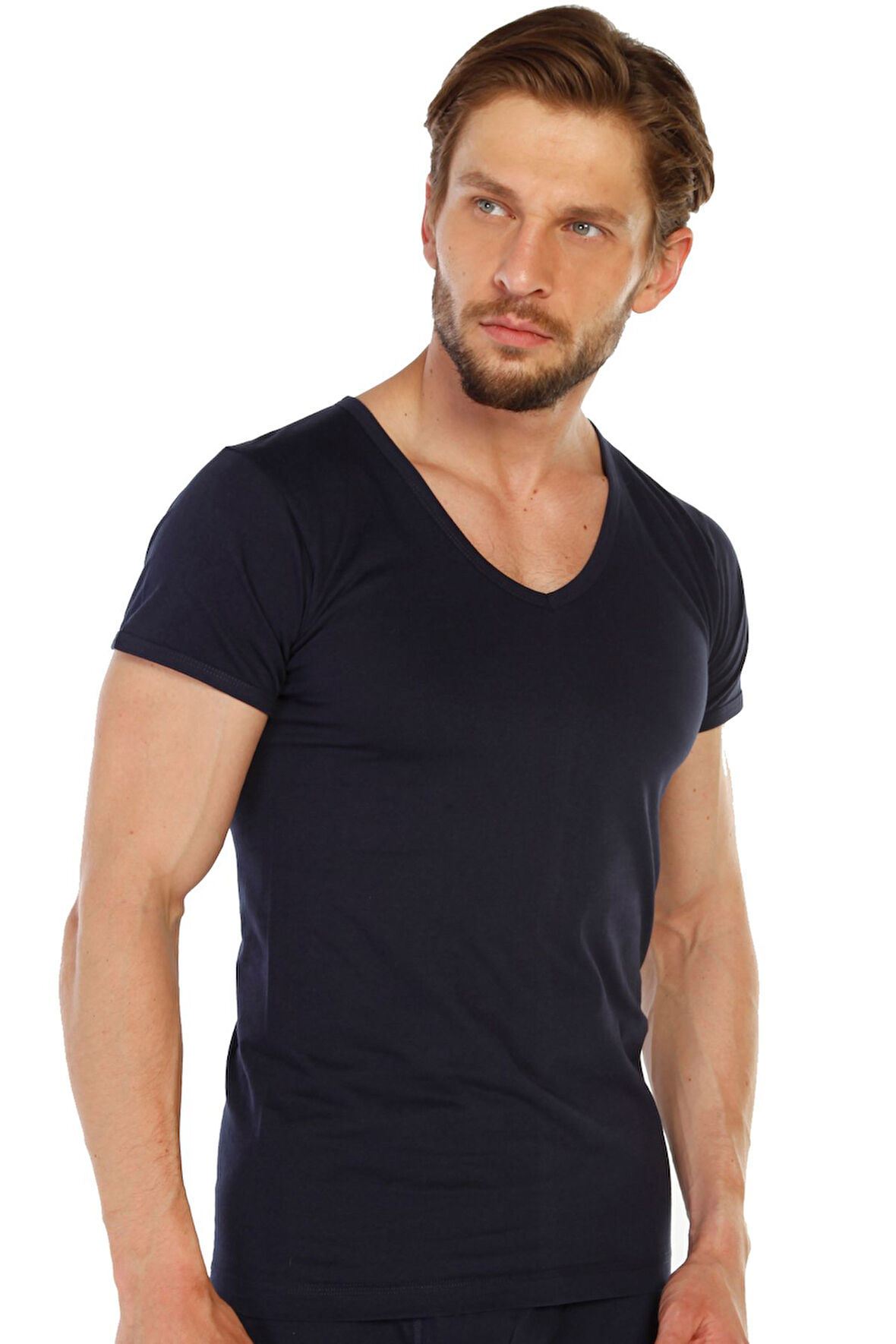 3 lü Paket %100 Pamuk Erkek Süprem V Yaka Fanila 317