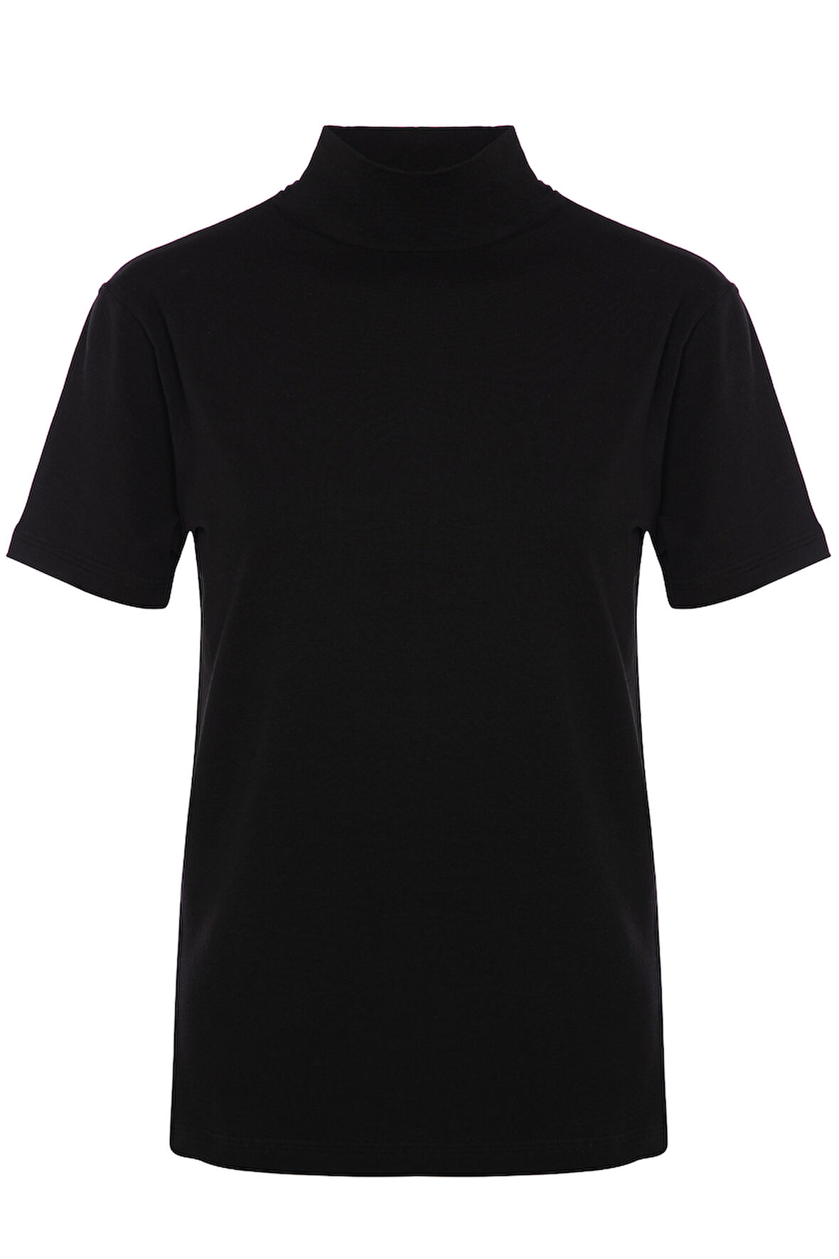 Kadın Kısa Kollu Pamuklu Likralı Balıkçı Yaka 3257