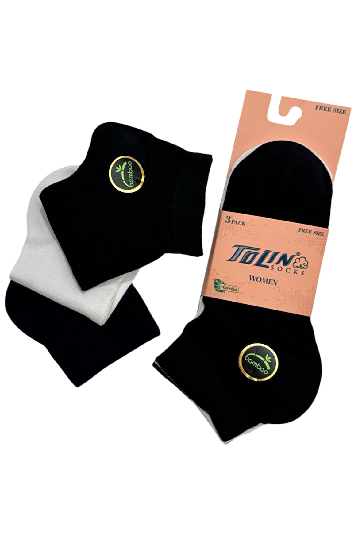 Kadın 3 lü Bambu Patik Çorap Seti 20538