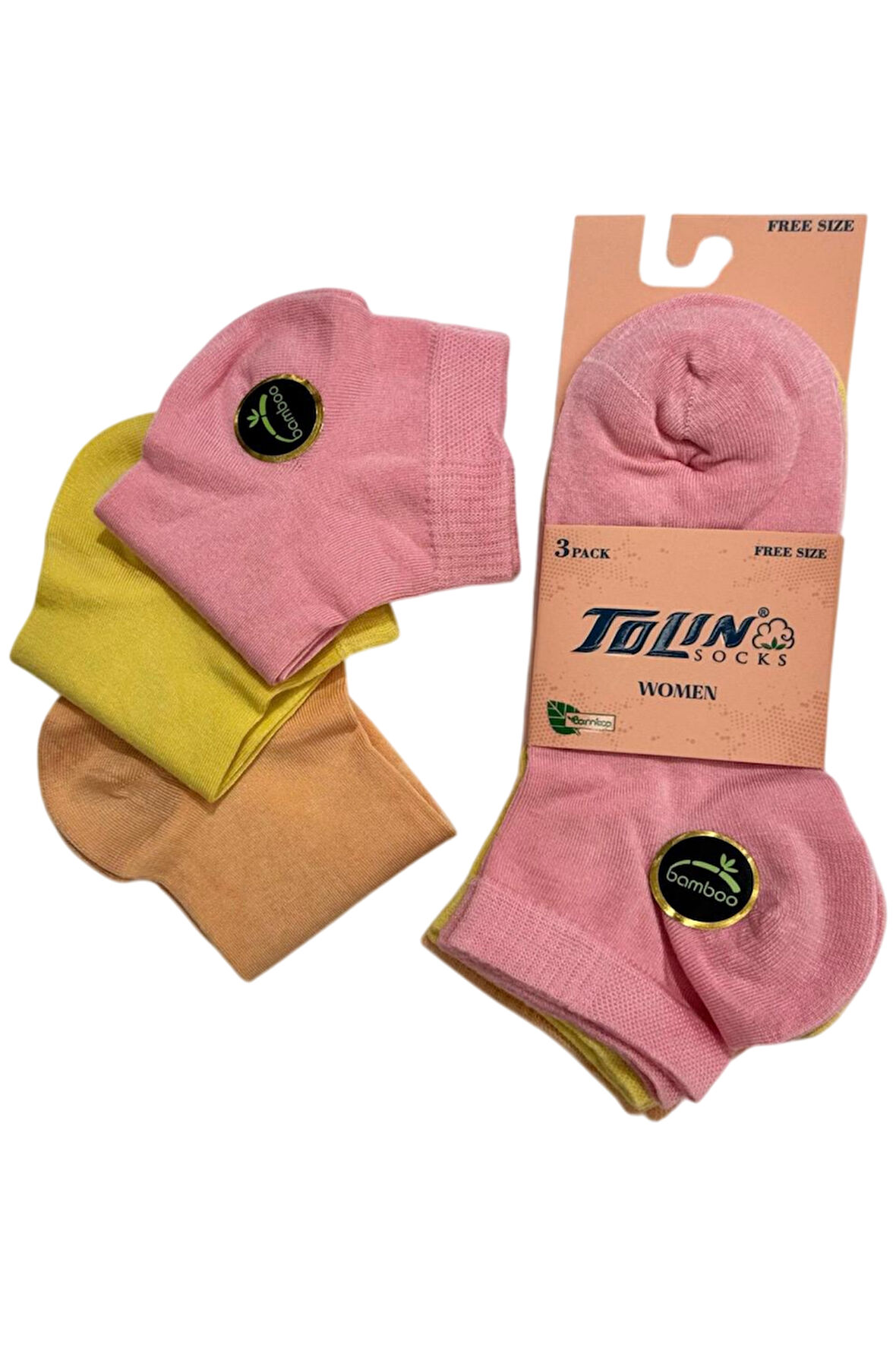 Kadın 3 lü Bambu Patik Çorap Seti 20538