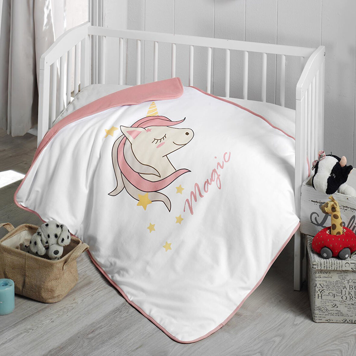 Unicorn Elyaflı Bebek Battaniyesi 75x100