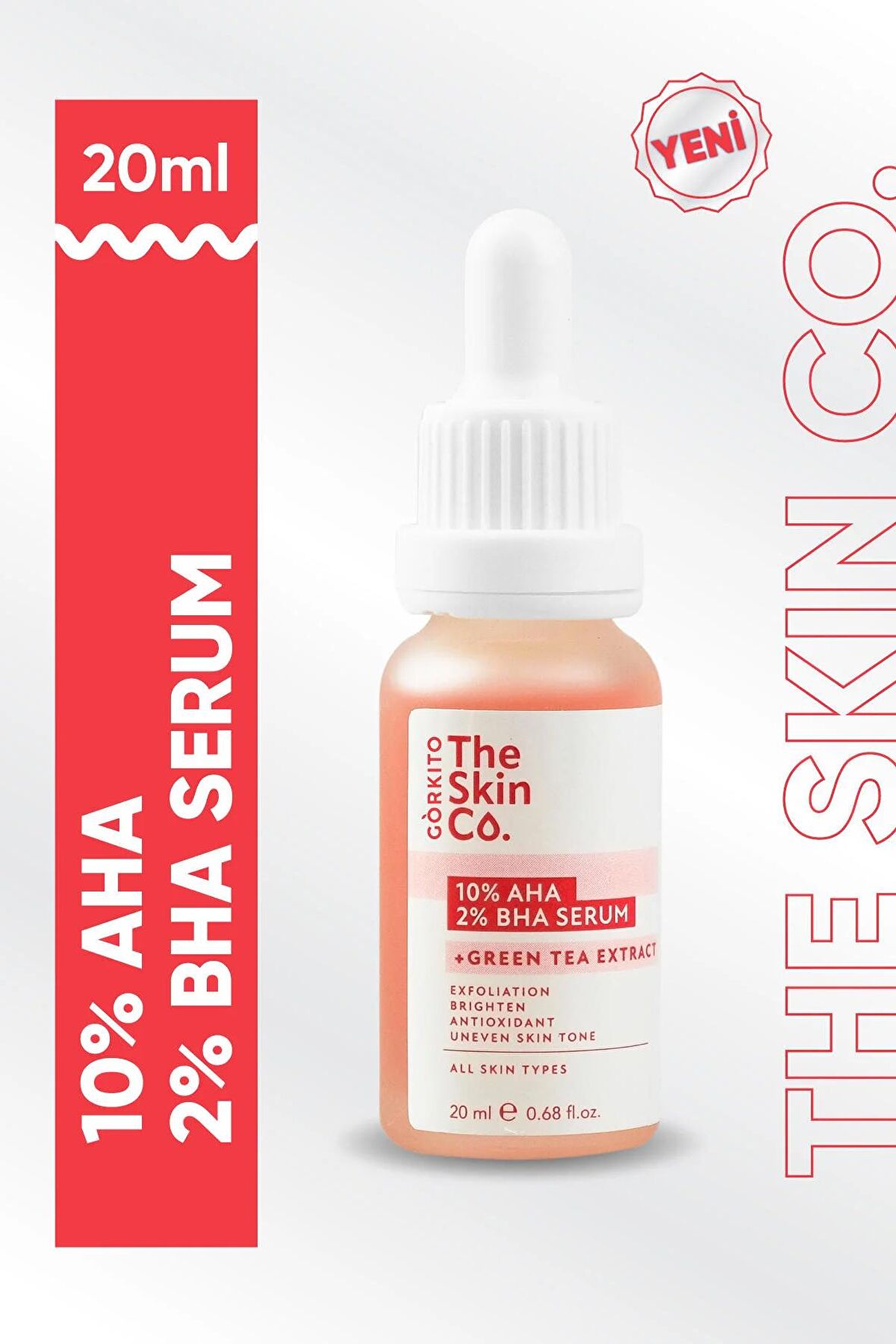 The Skin Co. %10 AHA %2 BHA Cilt Tonu Eşitleyici & Gözenek Sıkılaştırıcı Peeling Serum 20 ml