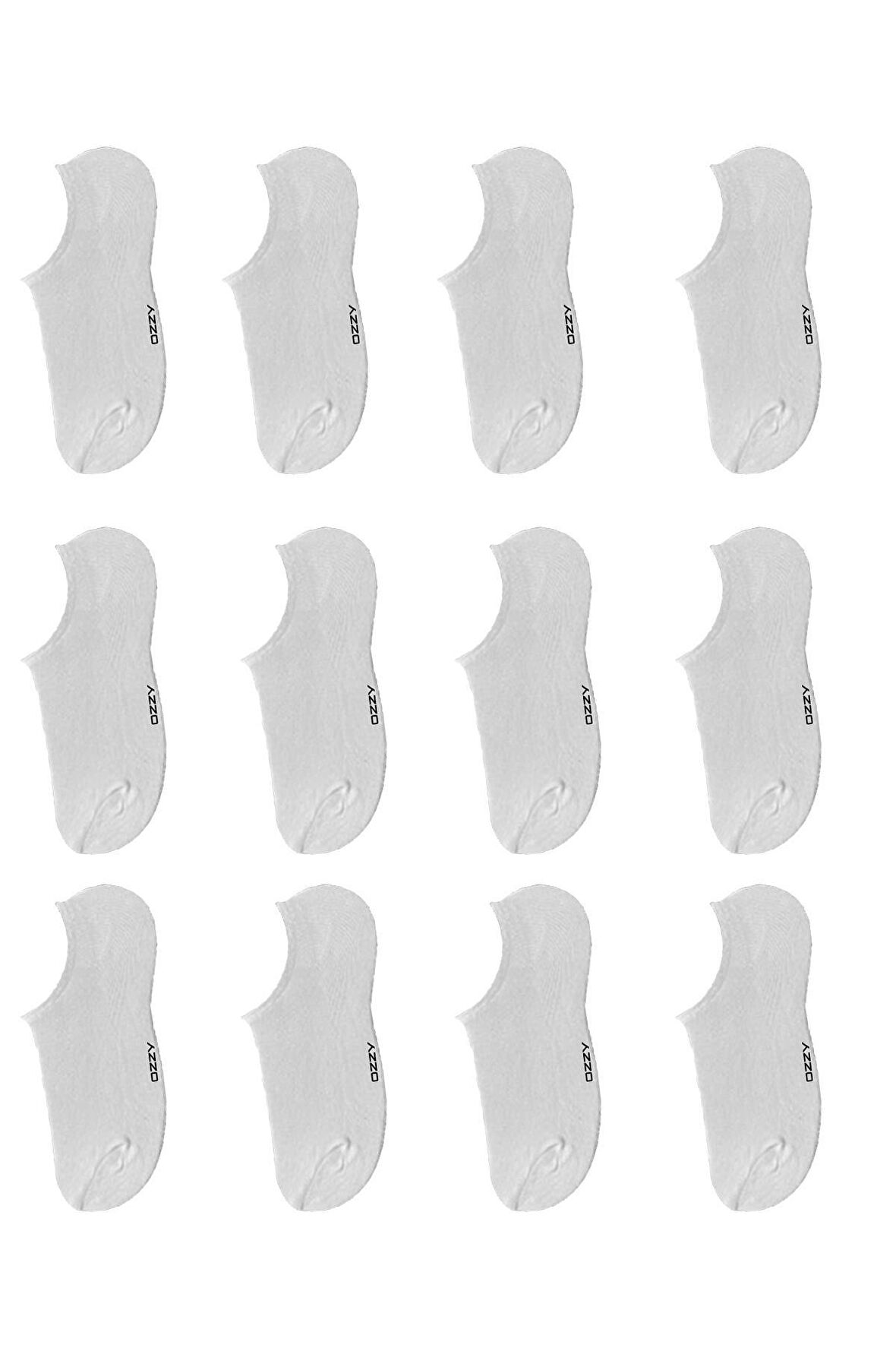 12 çift Dikişsiz Kadın Beyaz Bambu Görünmez (sneaker) Spor Ayakkabı Çorabı