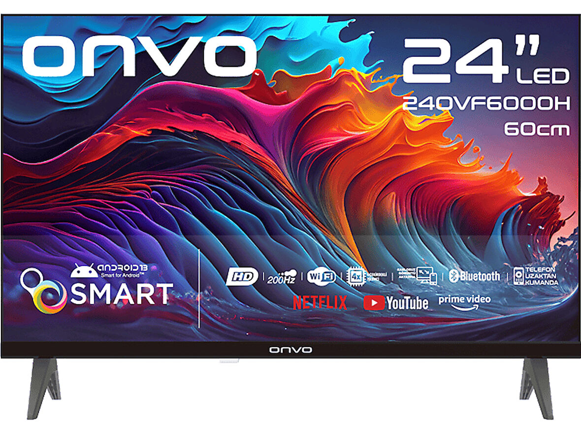 ONVO 24OVF6000H  24 inç 60 Ekran Uydu Alıcılı Smart LED TV