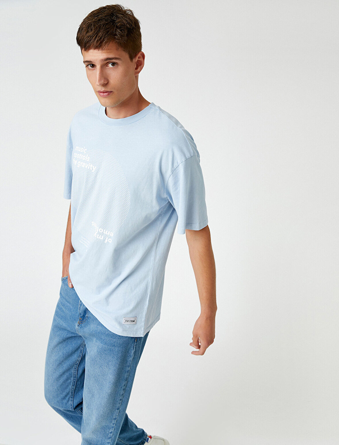 Baskılı Oversize Tişört Pamuklu
