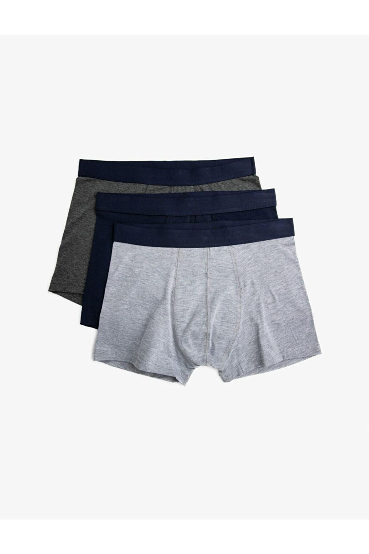 Erkek Lacivert Basic Boxer Seti 3'Lü