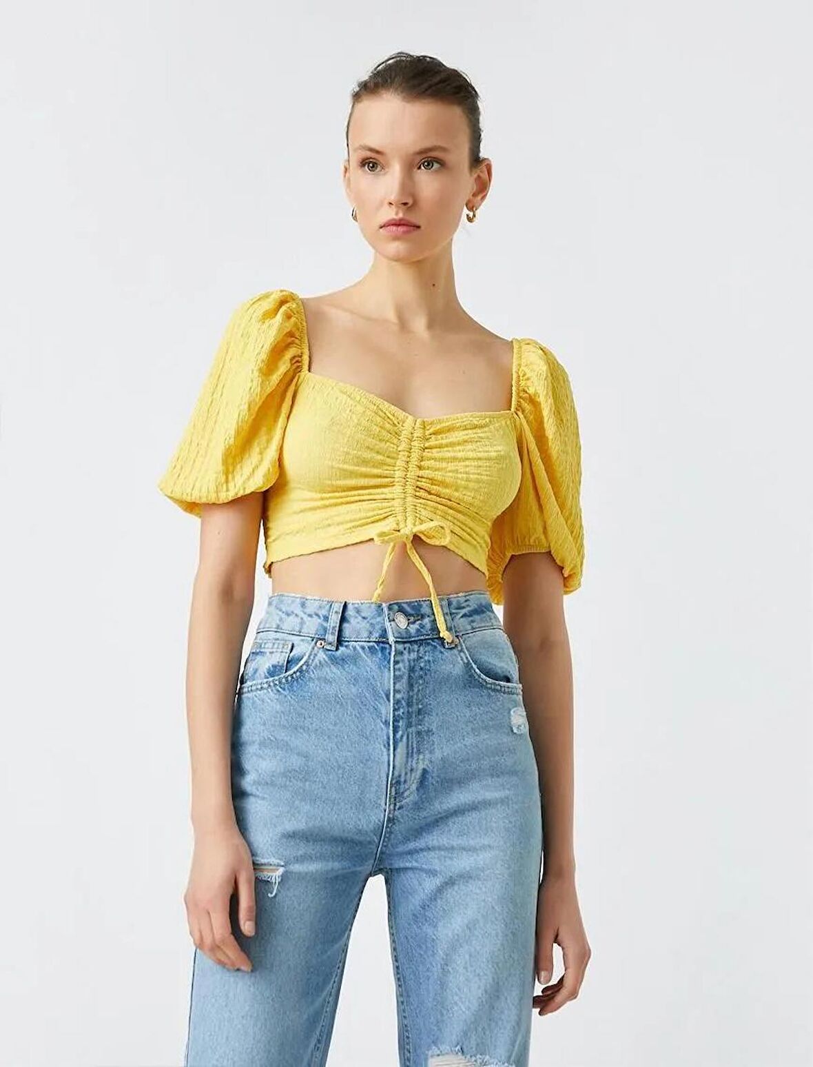 Kadın Giyim Tişört 2YAK13788EK Sarı