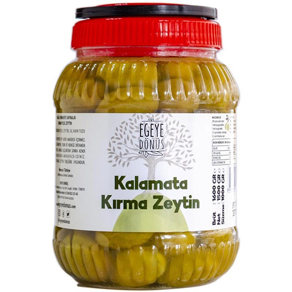 Ev Yapımı Geleneksel Kalamata İri Boy Yeşil Kırma Zeytin Palamut - 1 Kg. (Sadece Tuz ve Su İçerir)