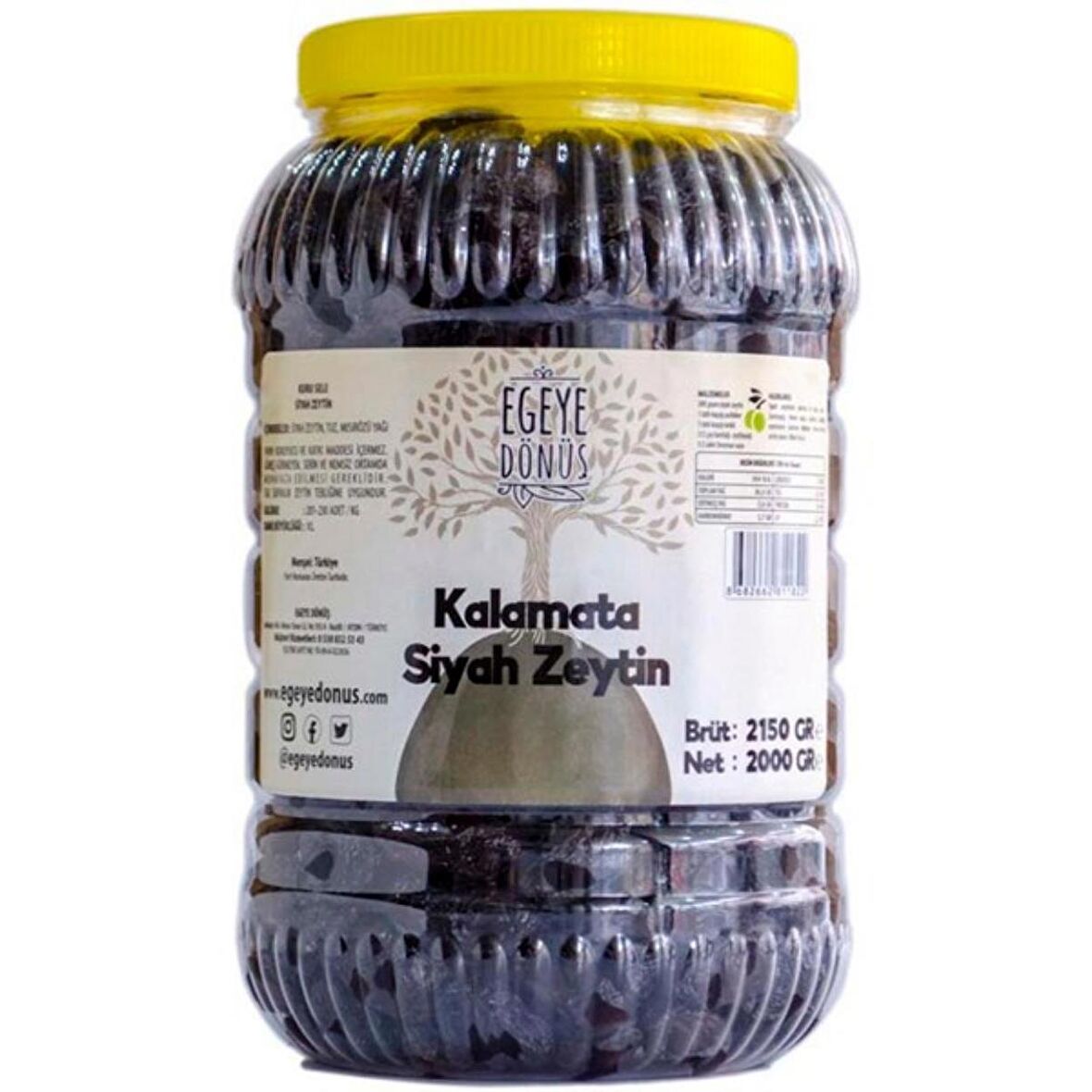 Çok Az Tuzlu Kalamata İri Boy Kuru Sele Siyah Zeytin (Palamut-Jumbo-Extra Boy Eşek Zeytin) - 2 Kg.