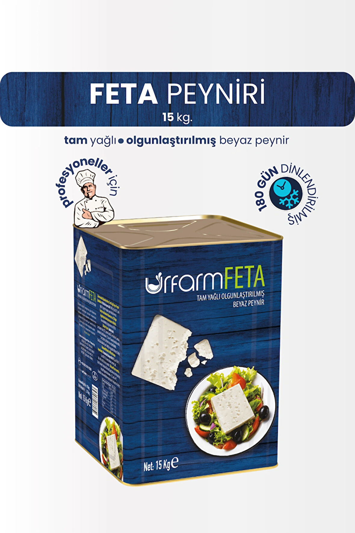 Feta Peyniri 15 Kg. Bütün | Tam Yağlı Olgunlaştırılmış Beyaz Peynir (feta cheese)