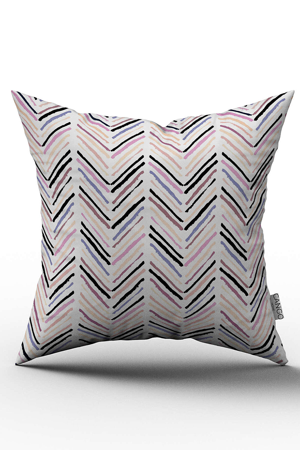 Pembe Siyah Çizgili Kırlent Yastık Kılıfı - CGH195