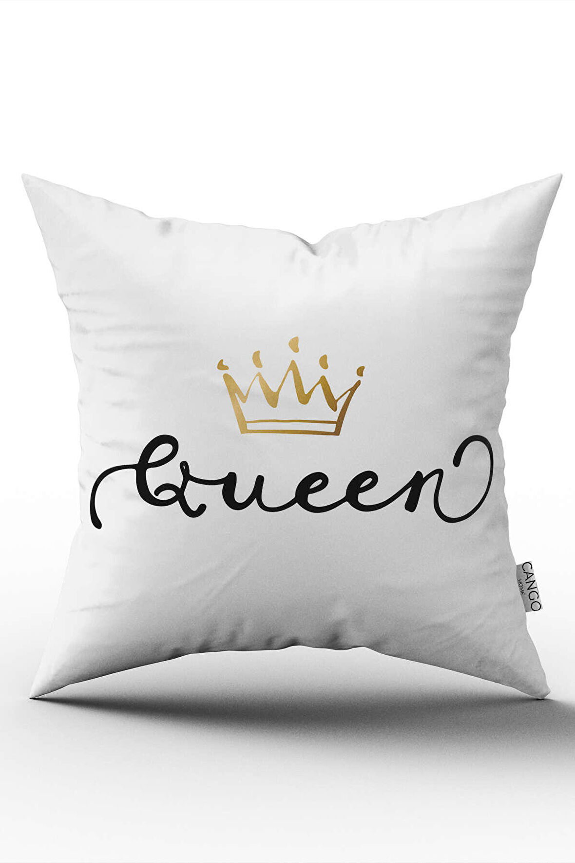 Beyaz Siyah Queen Kraliçe Dijital Baskılı Kırlent Kılıfı - CGH325
