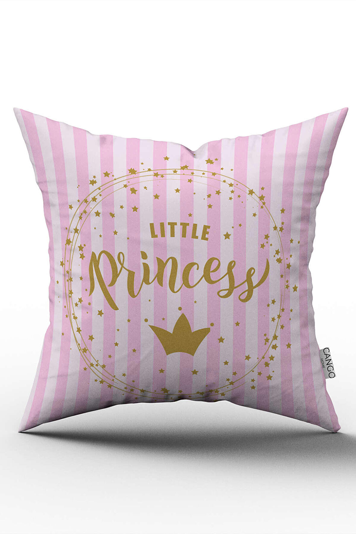 Pembe Kız Bebek Princess Dijital Baskılı Kırlent Kılıfı - CGH333