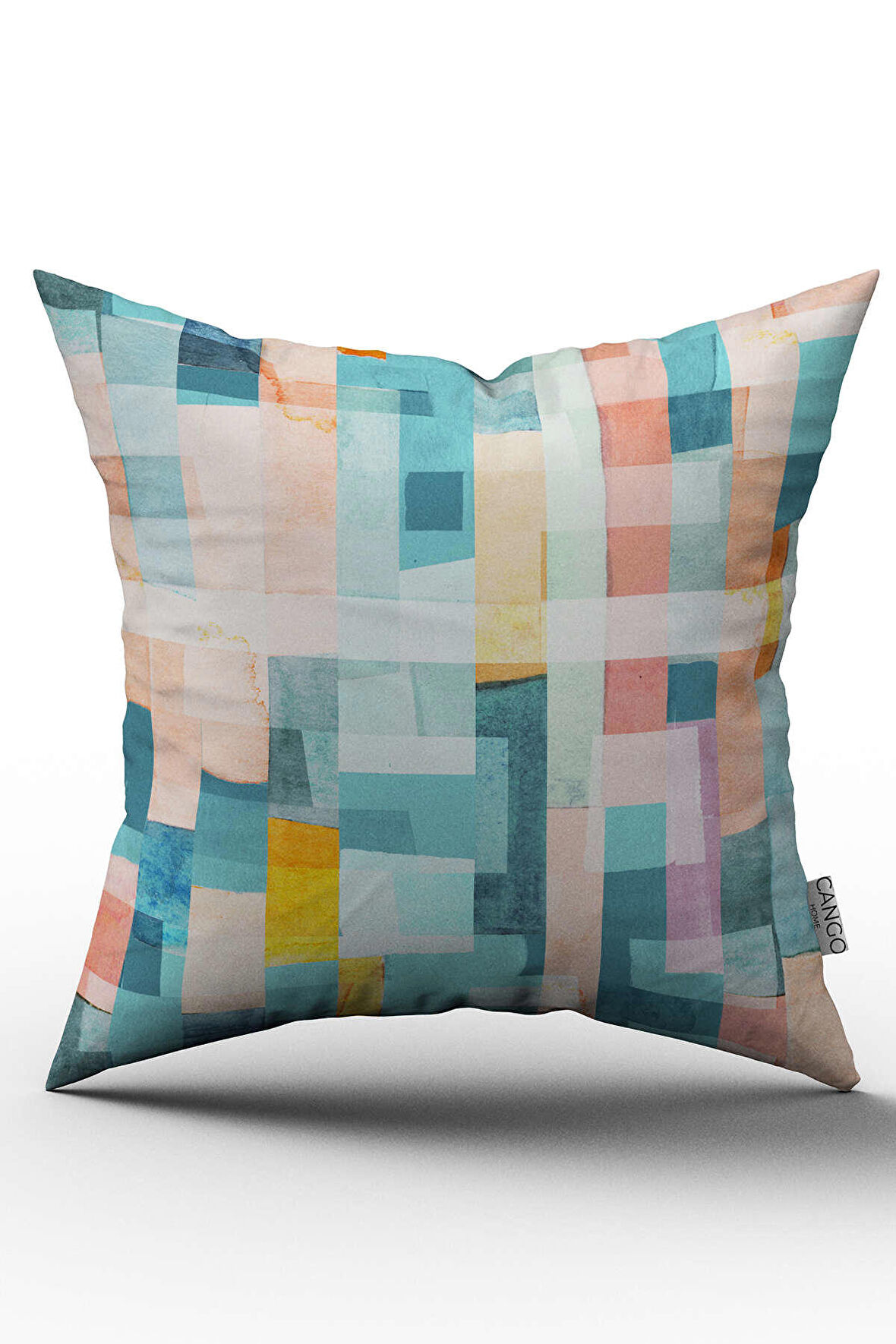 Çift Taraflı Beyaz Karışık Renkli Soyut Dekoratif Kırlent Yastık Kılıfı - CGH159-CT