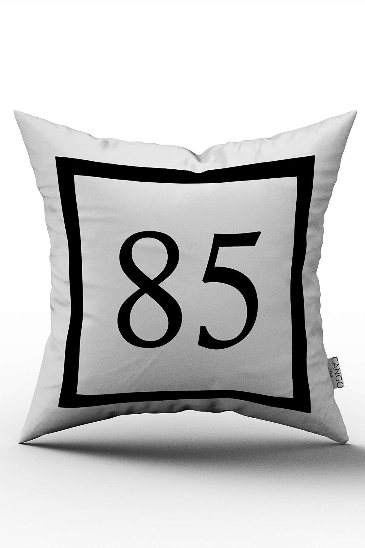 Siyah Beyaz Rakamlı Dijital Baskı Kırlent Kılıfı 85