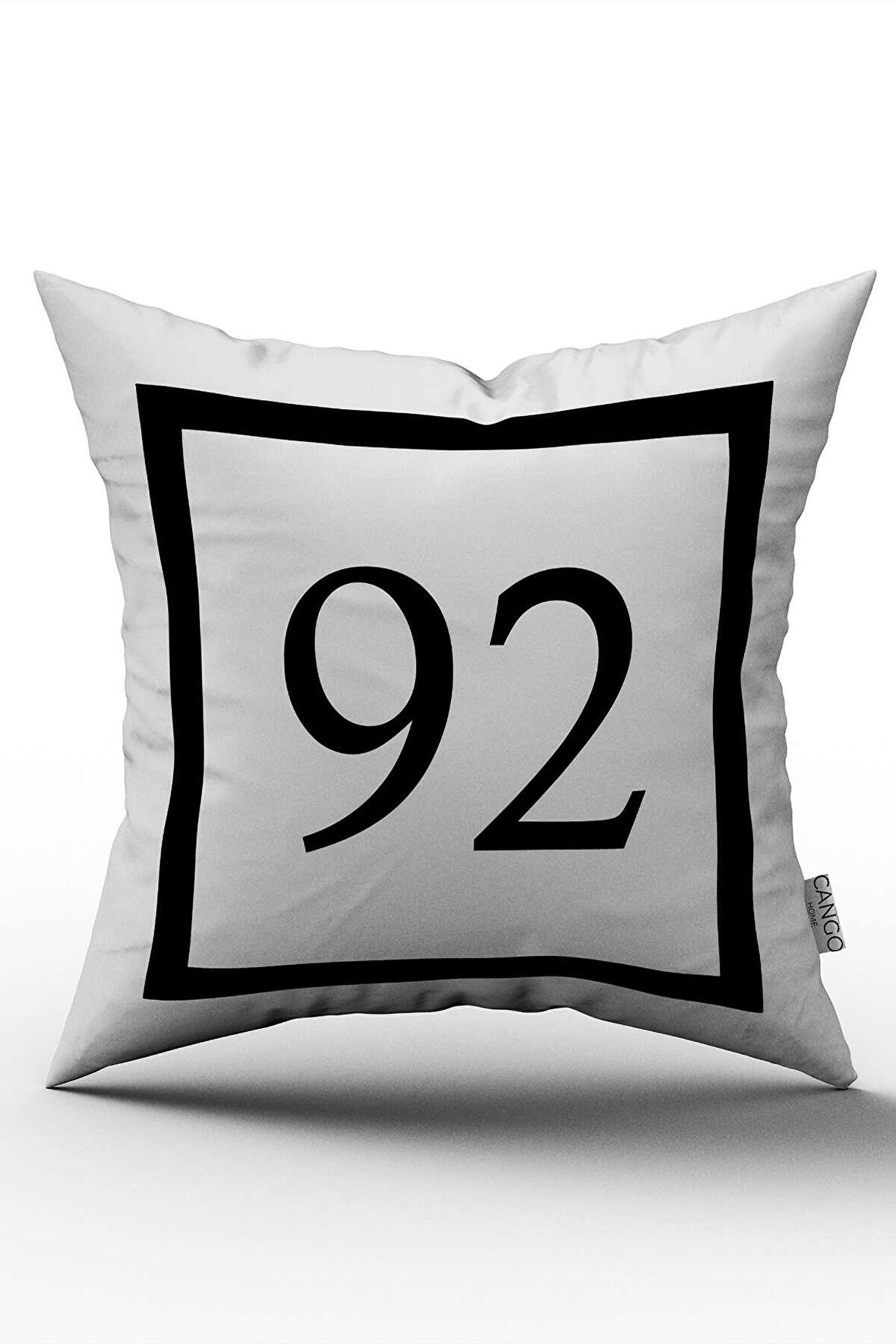 Siyah Beyaz Rakamlı Dijital Baskı Kırlent Kılıfı 92