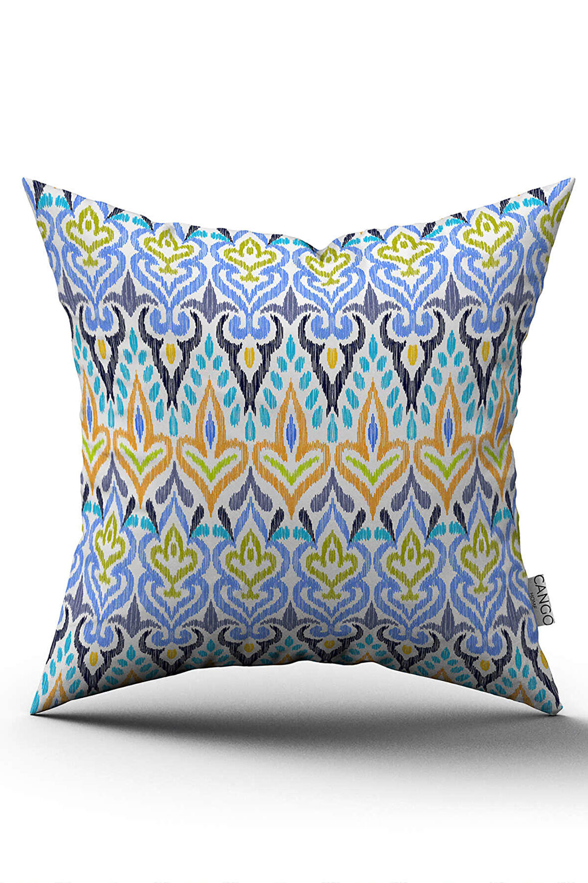 Sarı Mavi Bohem Etnik Tarz Dijital Baskı Kırlent Yastık Kılıfı - CGH493