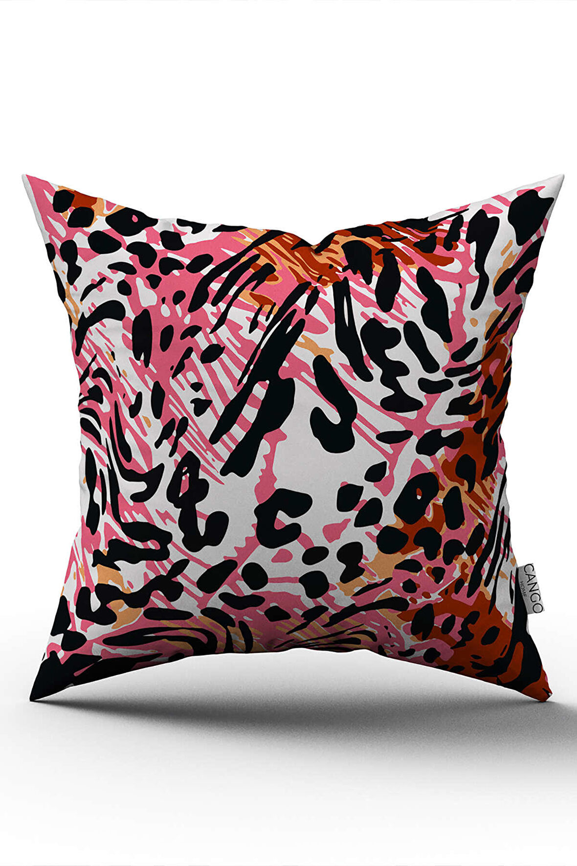 Çift Taraflı Pembe Siyah Leopar Desenli Dijital Baskı Kırlent Yastık Kılıfı - CGH385-CT