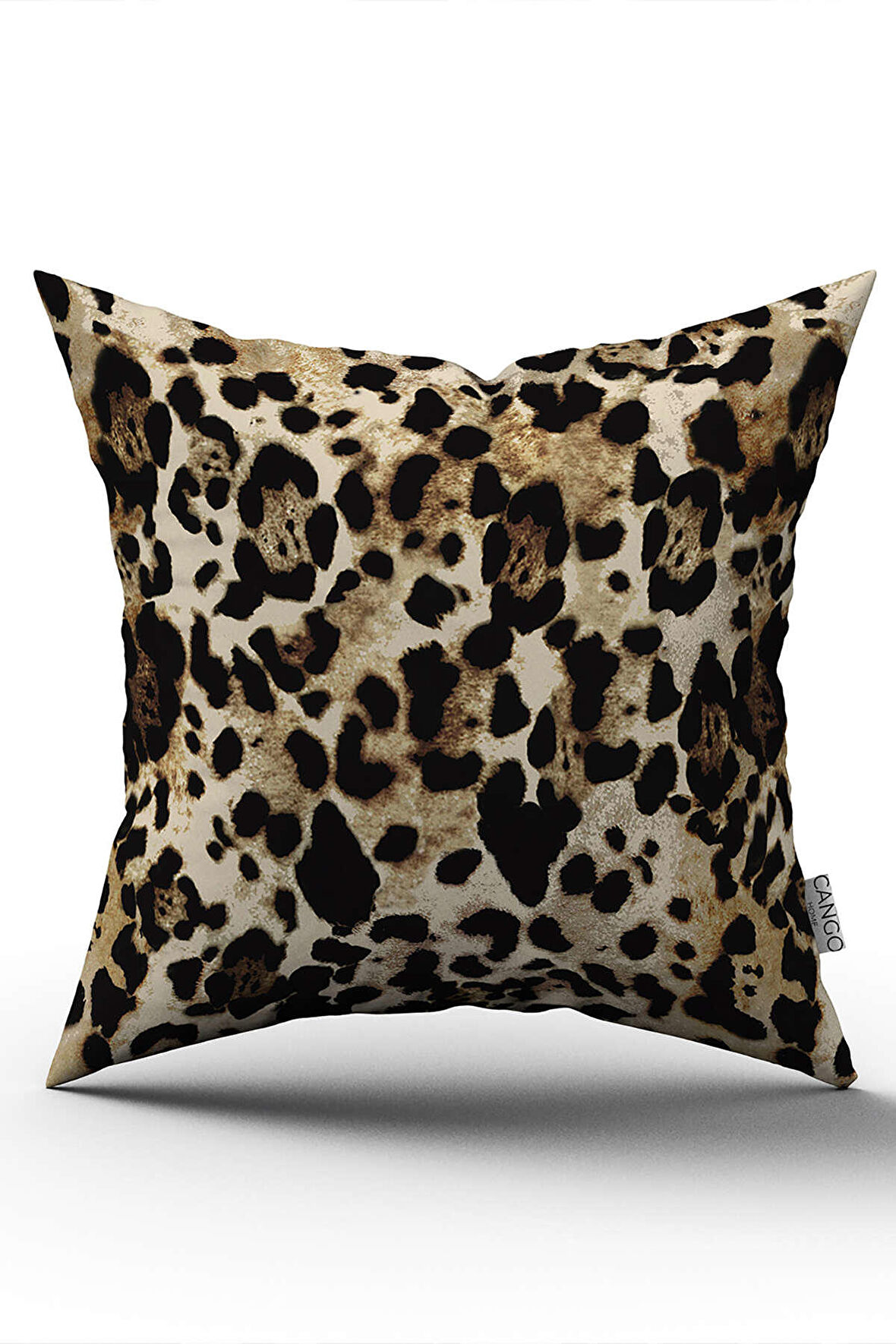 Çift Taraflı Kahverengi Siyah Leopar Desenli Dijital Baskı Kırlent Yastık Kılıfı - CGH376-CT