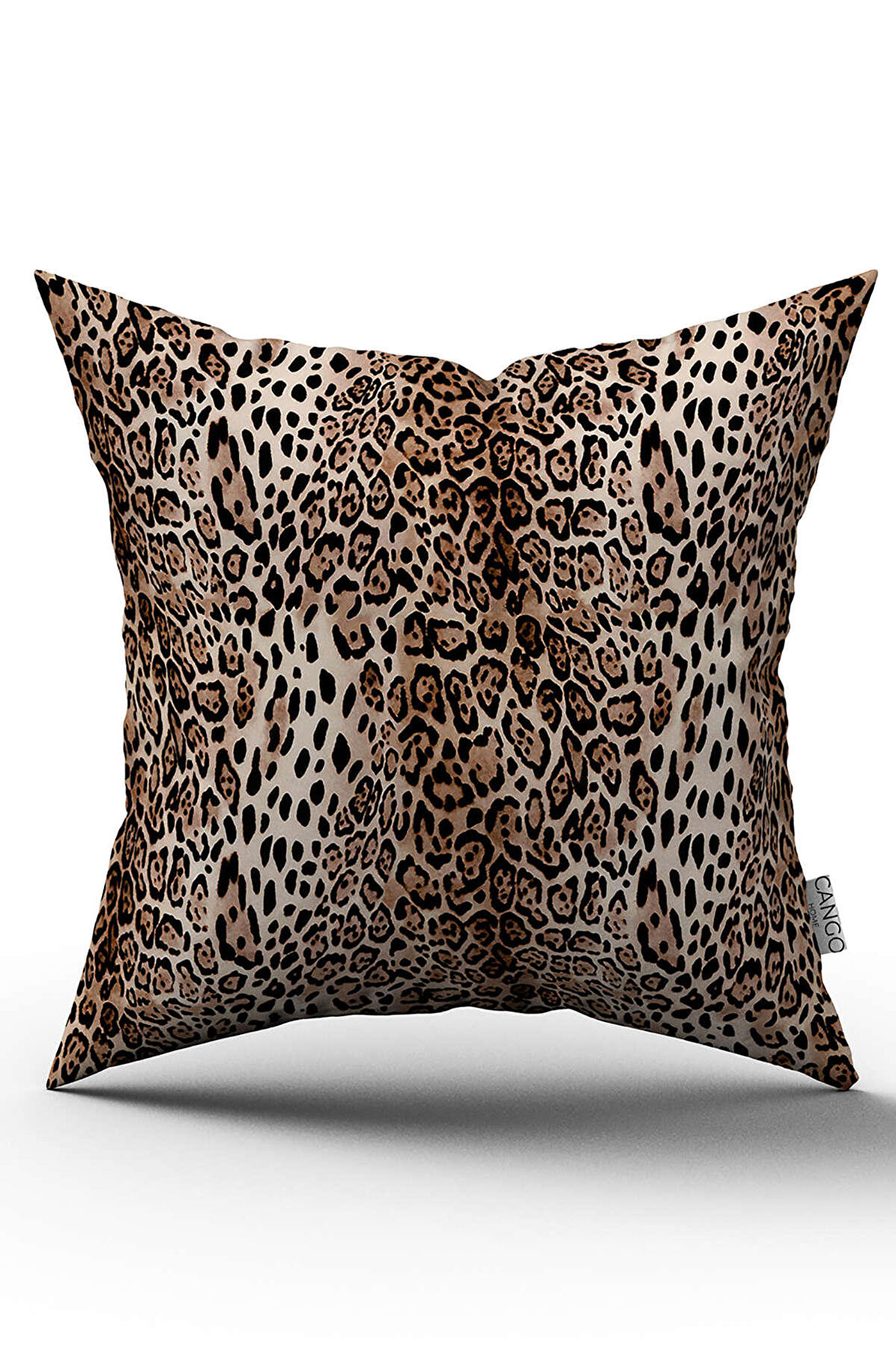 Çift Taraflı Kahverengi Siyah Leopar Desenli Dijital Baskı Kırlent Yastık Kılıfı - CGH370-CT