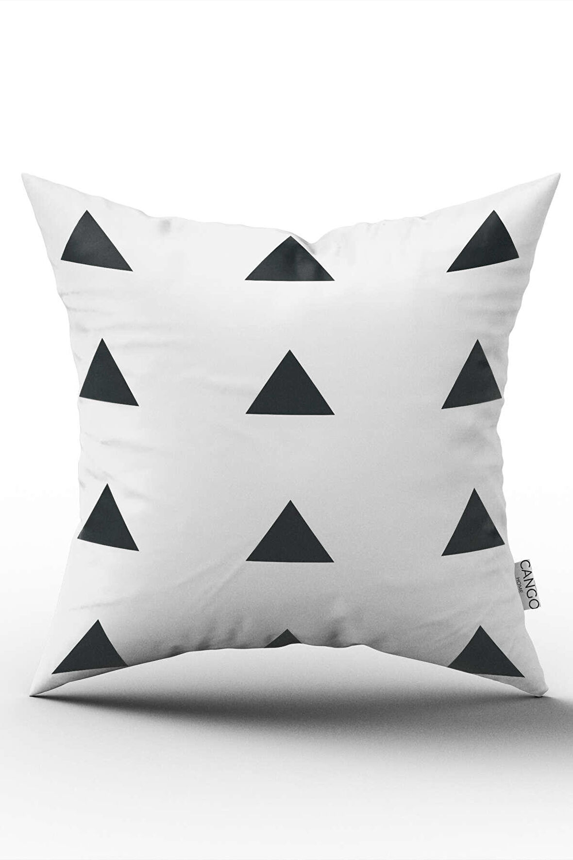 Çift Taraflı Beyaz Siyah Geometrik Dijital Baskılı Kırlent Kılıfı - - CGH314-CT