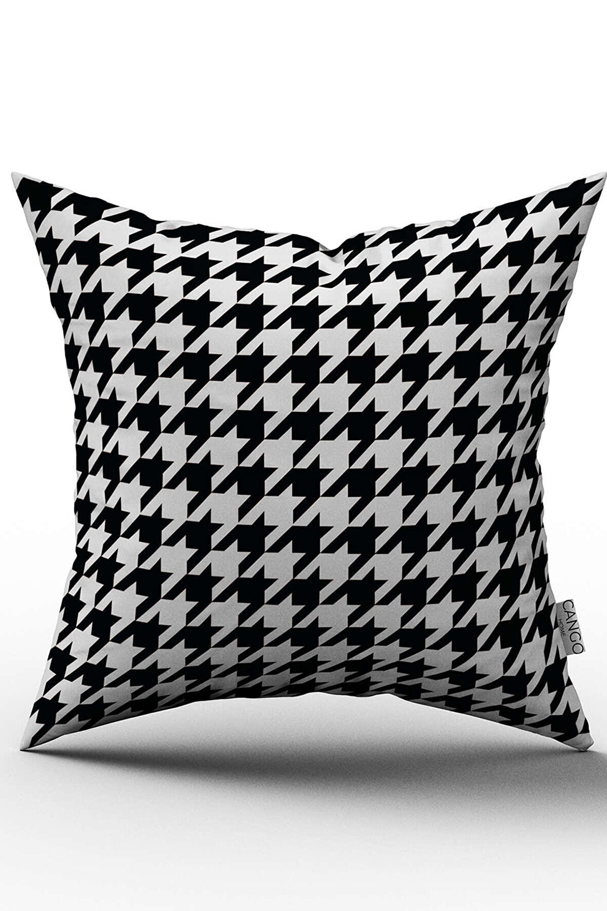 Çift Taraflı Siyah Beyaz Kazayağı Dekoratif Kırent Kılıfı - CGH285-CT