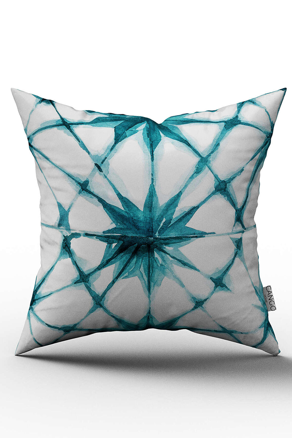 Çift Taraflı Beyaz Mavi Soyut Dekoratif Kırlent Yastık Kılıfı - CGH182-CT