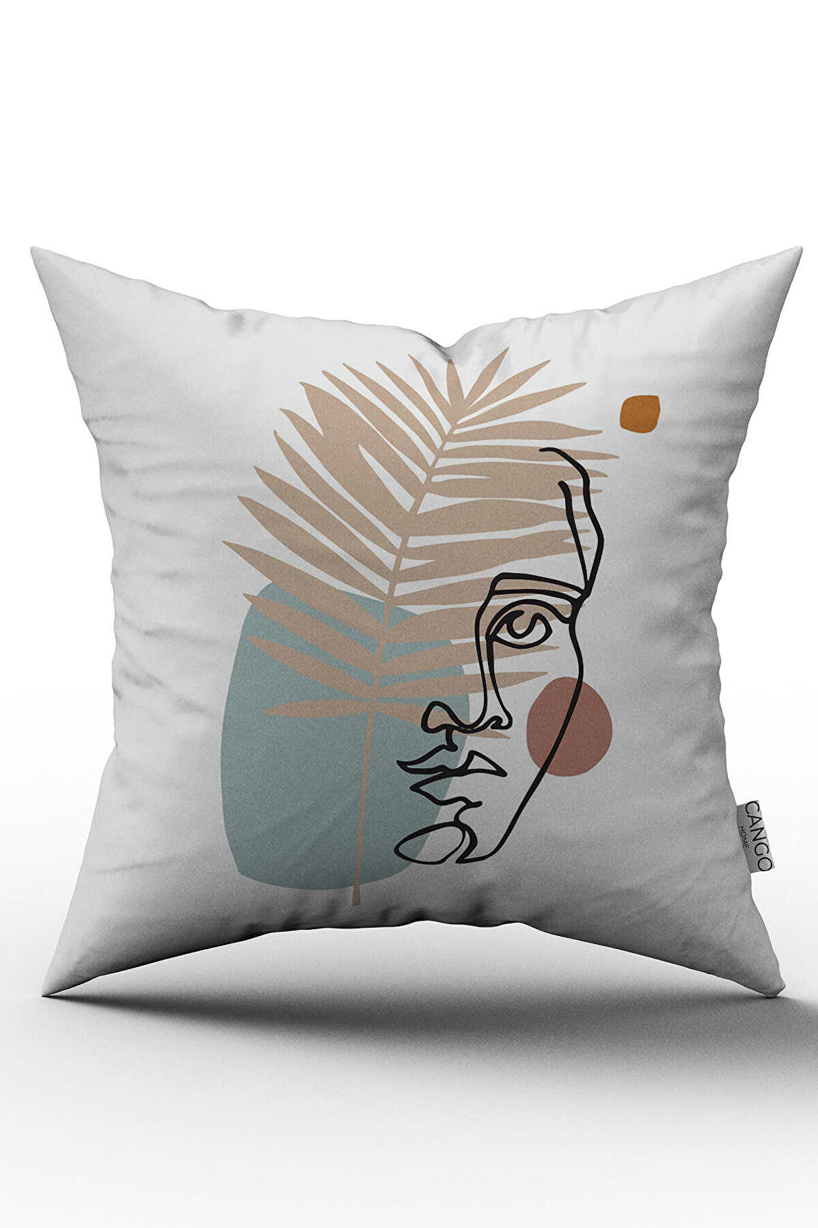 Çift Taraflı Beyaz Siyah Modern Figürlü Kırlent Yastık Kılıfı - CGH150-CT