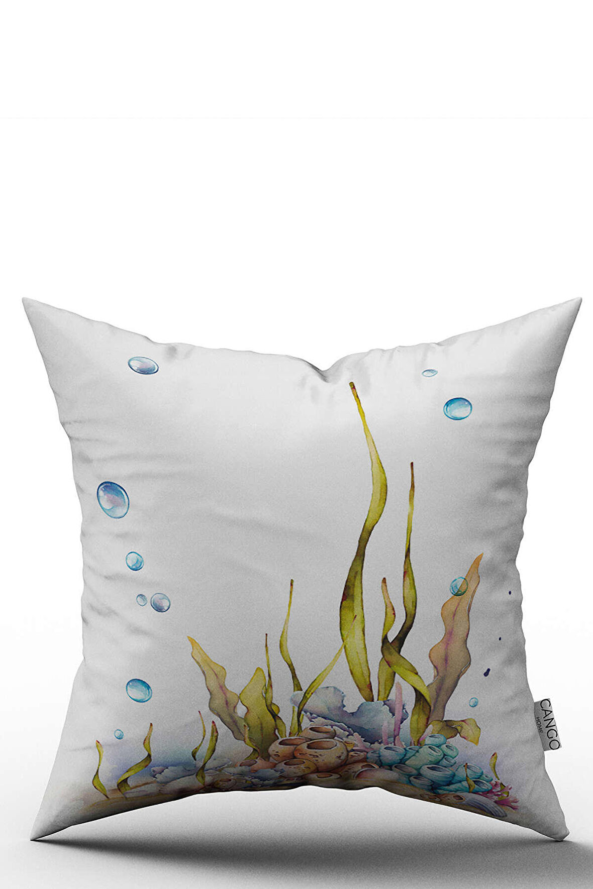 Çift Taraflı Beyaz Mavi Marin Deniz Temalı Kırlent Yastık Kılıfı - CGH141-CT