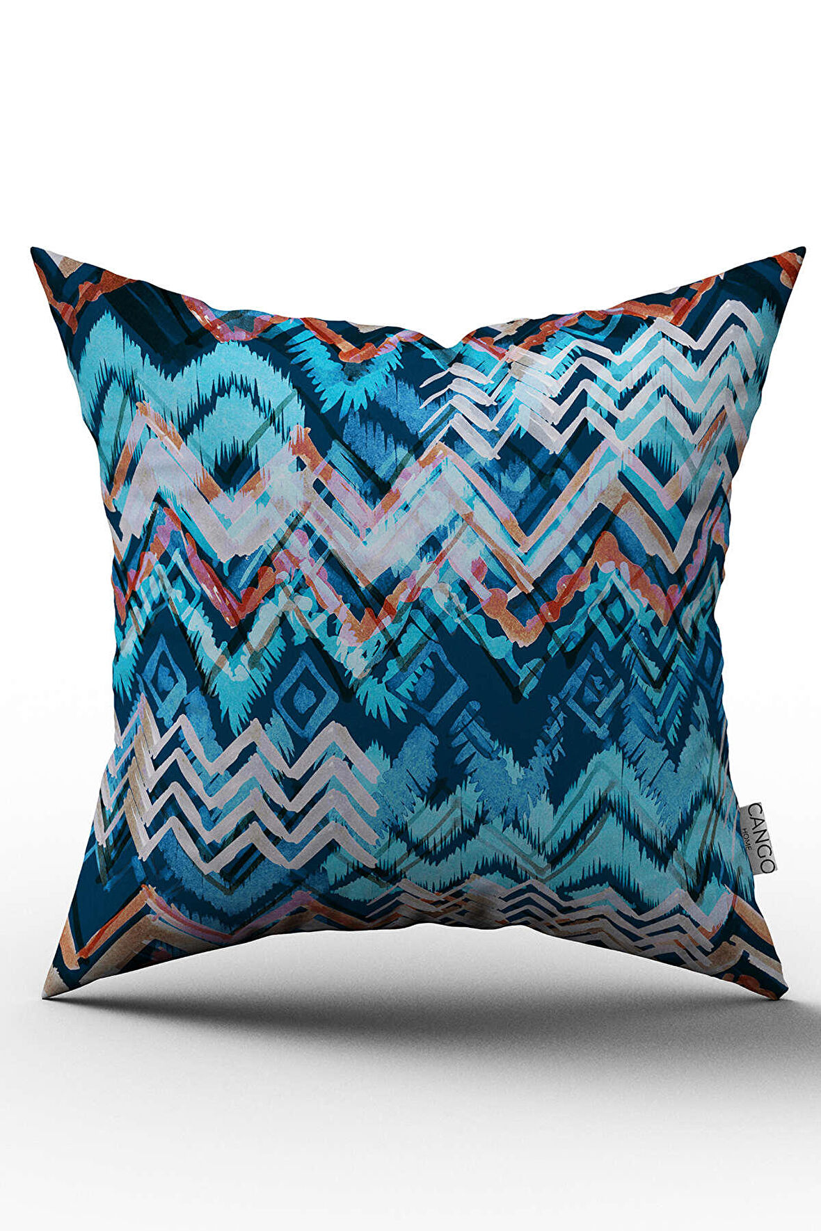 Çift Taraflı Mavi Beyaz Çizgili Kırlent Yastık Kılıfı - CGH094-CT