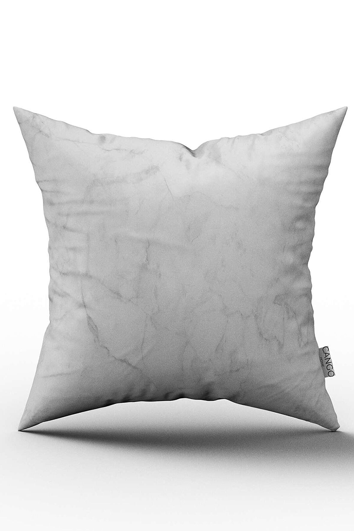 Çift Taraflı Beyaz Gri Mermer Desenli Dijital Baskılı Kırlent Kılıfı - OTYK301-CT