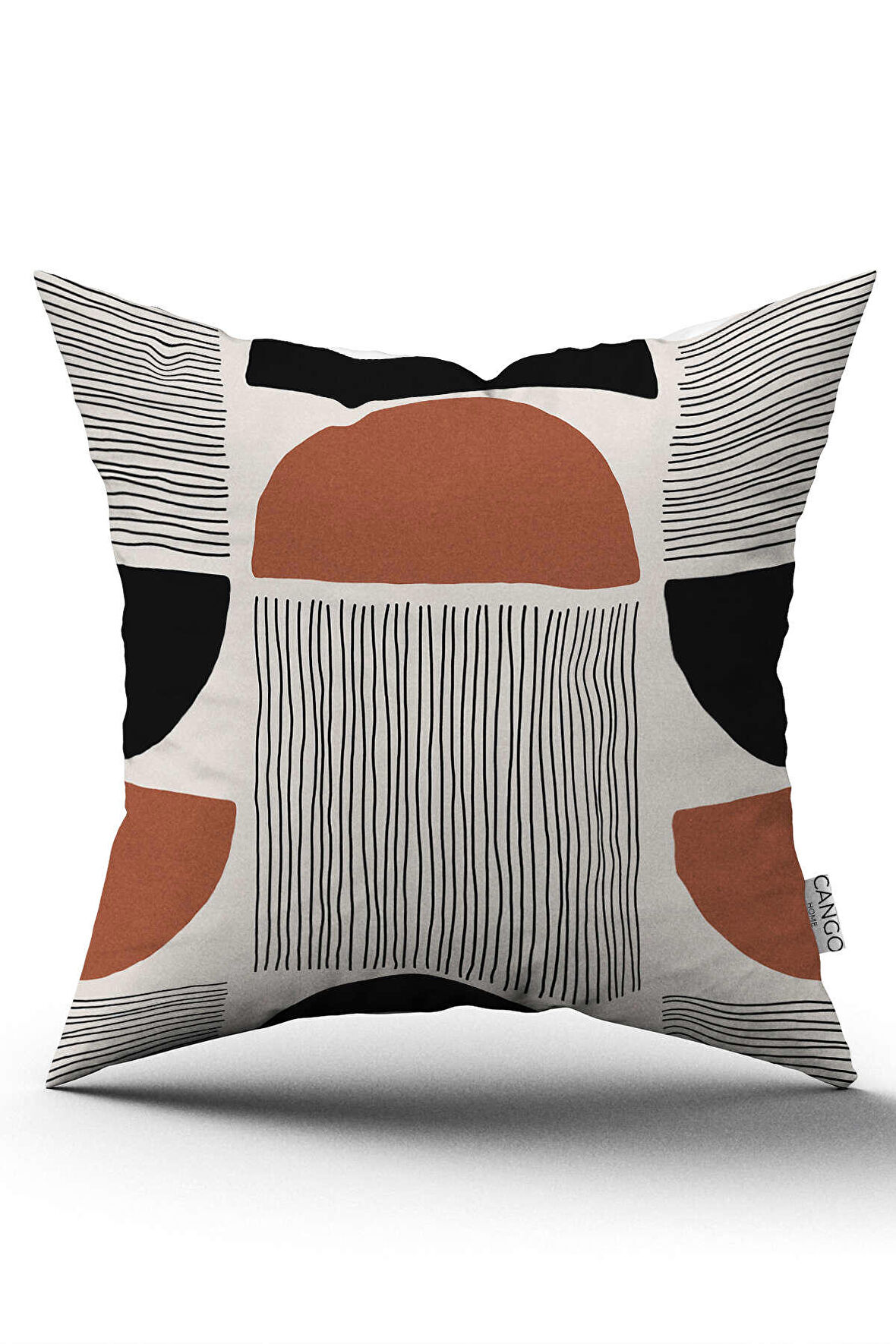 Çift Taraflı Kahverengi Siyah Bohem İskandinav Dijital Baskılı Kırlent Kılıfı CGH1231