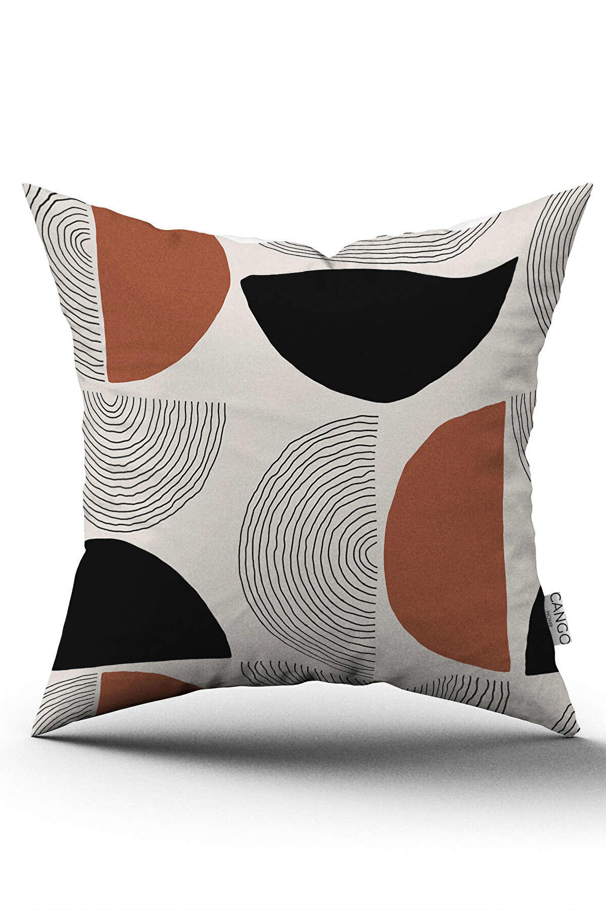 Çift Taraflı Kahverengi Siyah Bohem İskandinav Dijital Baskılı Kırlent Kılıfı CGH1232