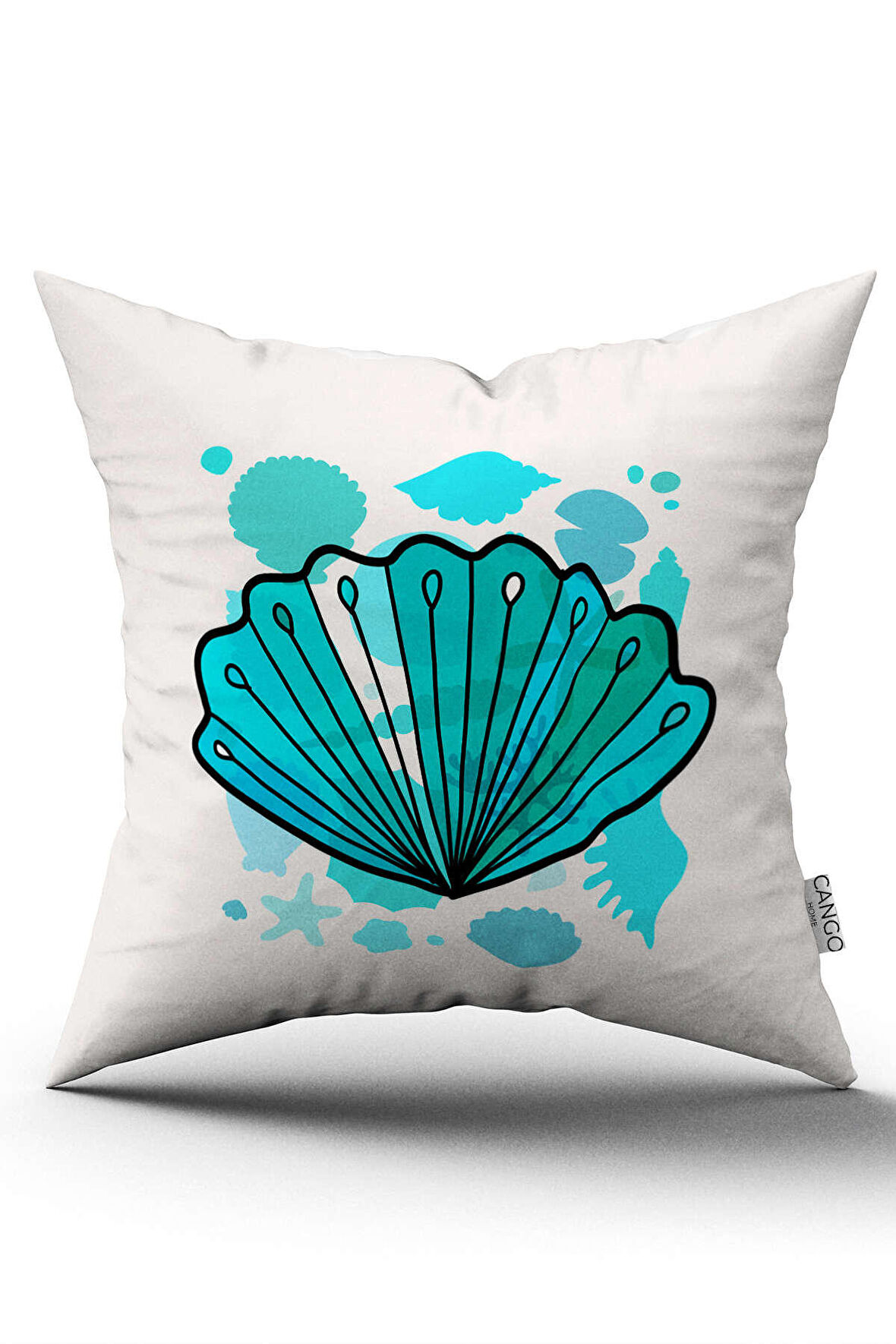 Çift Taraflı Mavi Beyaz Marin Desenli Dijital Baskılı Kırlent Kılıfı CGH1141