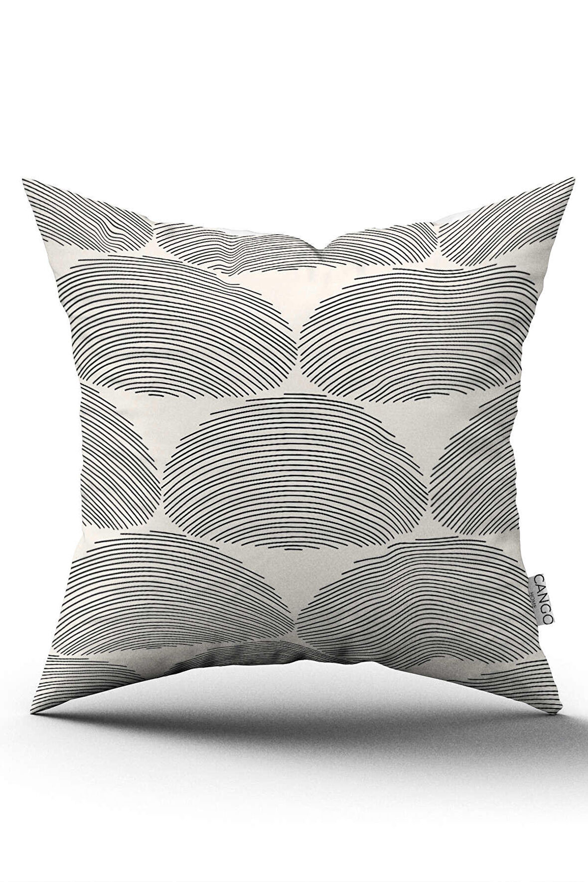 Çift Taraflı Krem Siyah Bohem İskandinav Geometrik Dijital Baskılı Kırlent Kılıfı CGH1215