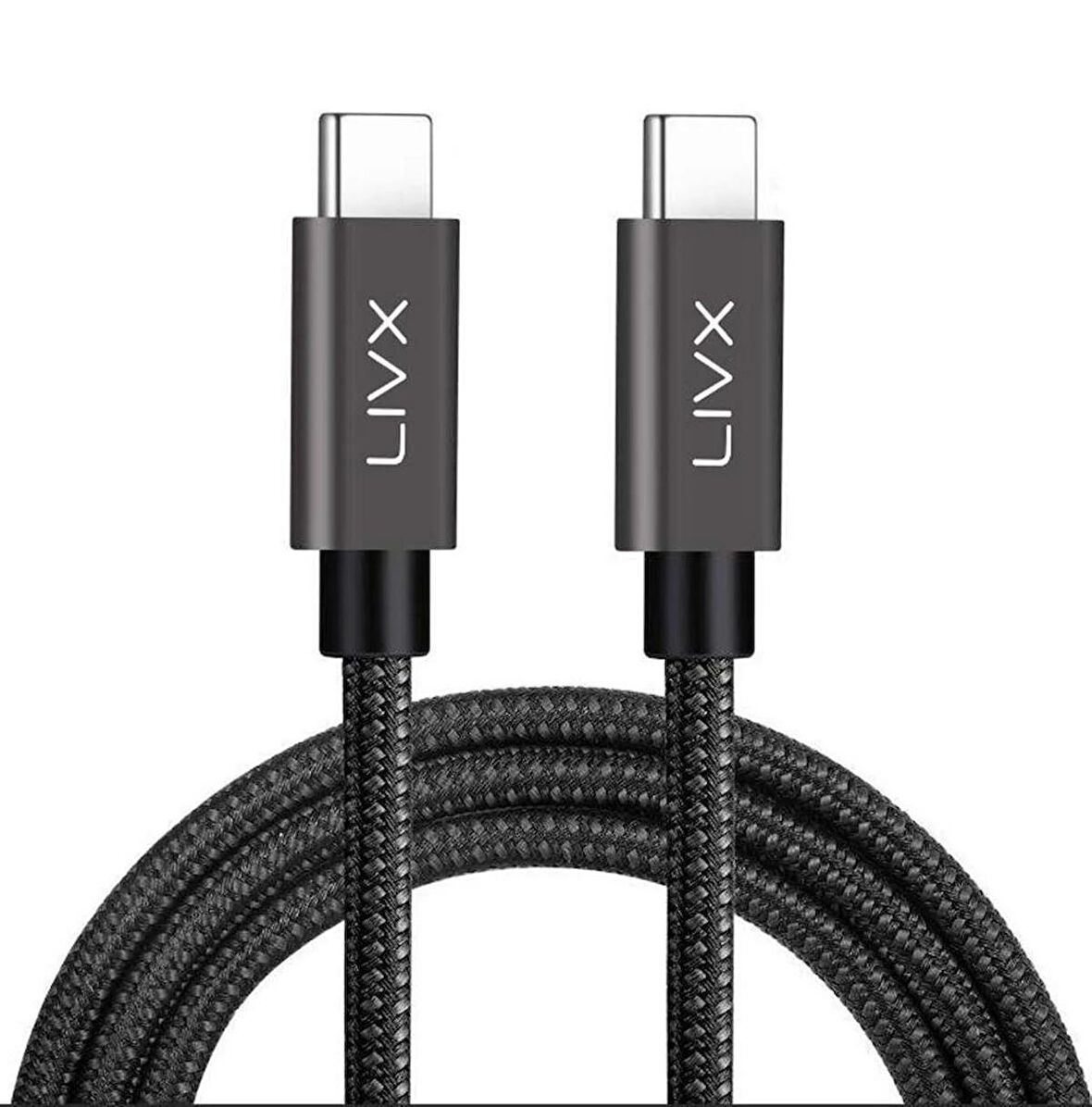 LivX Force 100w Usb-c To Usb-c 3.1 Gen2 10 Gbps 4k@60hz 3 Metre Hızlı Şarj Data Ve Görüntü Kablosu Örgülü GN-03