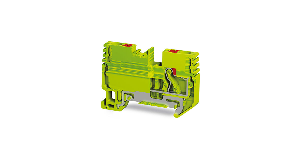 Tbloc PFT 4 E Sarı-Yeşil Push-İn Topraklama Klemensi 4mm 10'lu Paket
