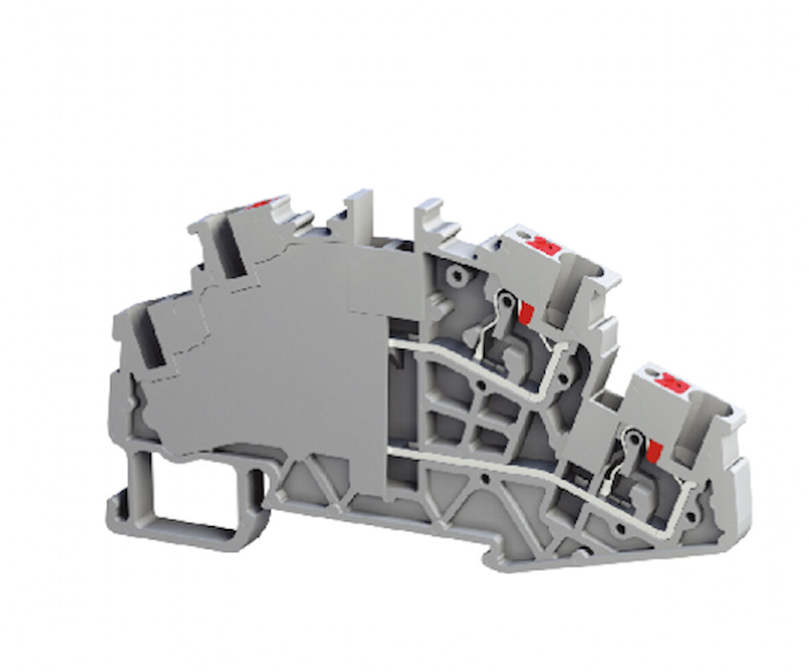 Tbloc PFT 4 2P GRİ Push-İn Çok Katlı Klemens 4mm 10'lu Paket