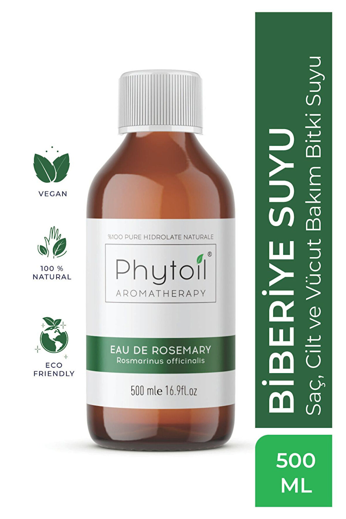 Organik Biberiye Suyu – Saç, Cilt ve Vücut Bakım Bitki Suyu | Eau de Rosemary 500 ml