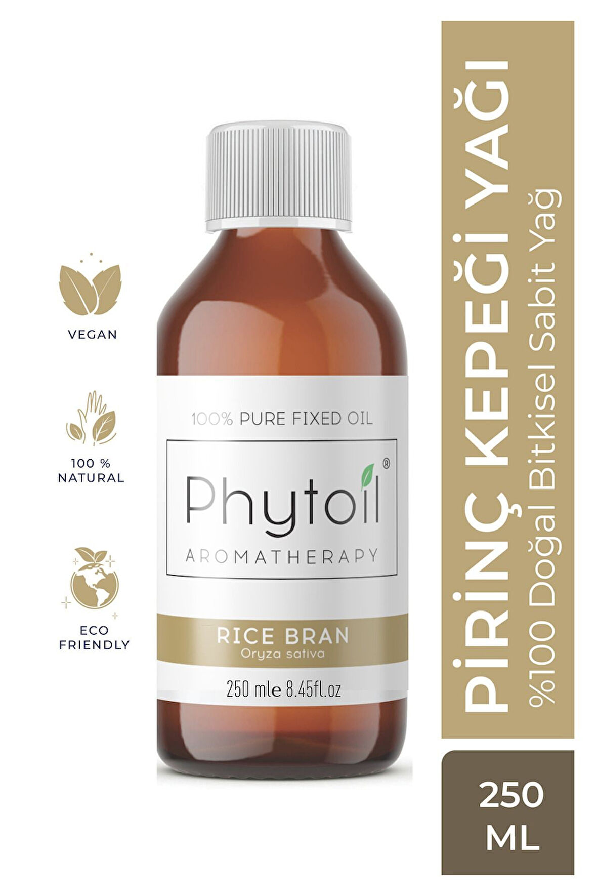 Pirinç Kepeği Sabit Yağı (Rice Bran) %100 Saf ve Doğal Bitkisel Sabit Yağ 250 ml