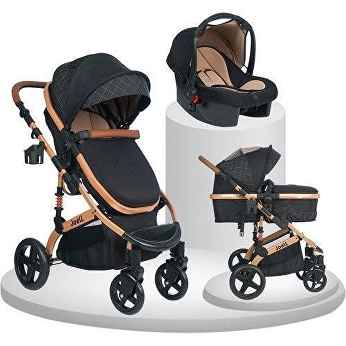 Joell KD-1712 Truva 3 Çift Yönlü Travel Sistem Bebek Arabası