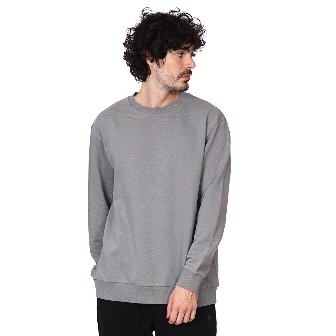 Bisiklet Yaka Erkek Gri Günlük Stil Sweatshirt 22YETL13D03-KMP