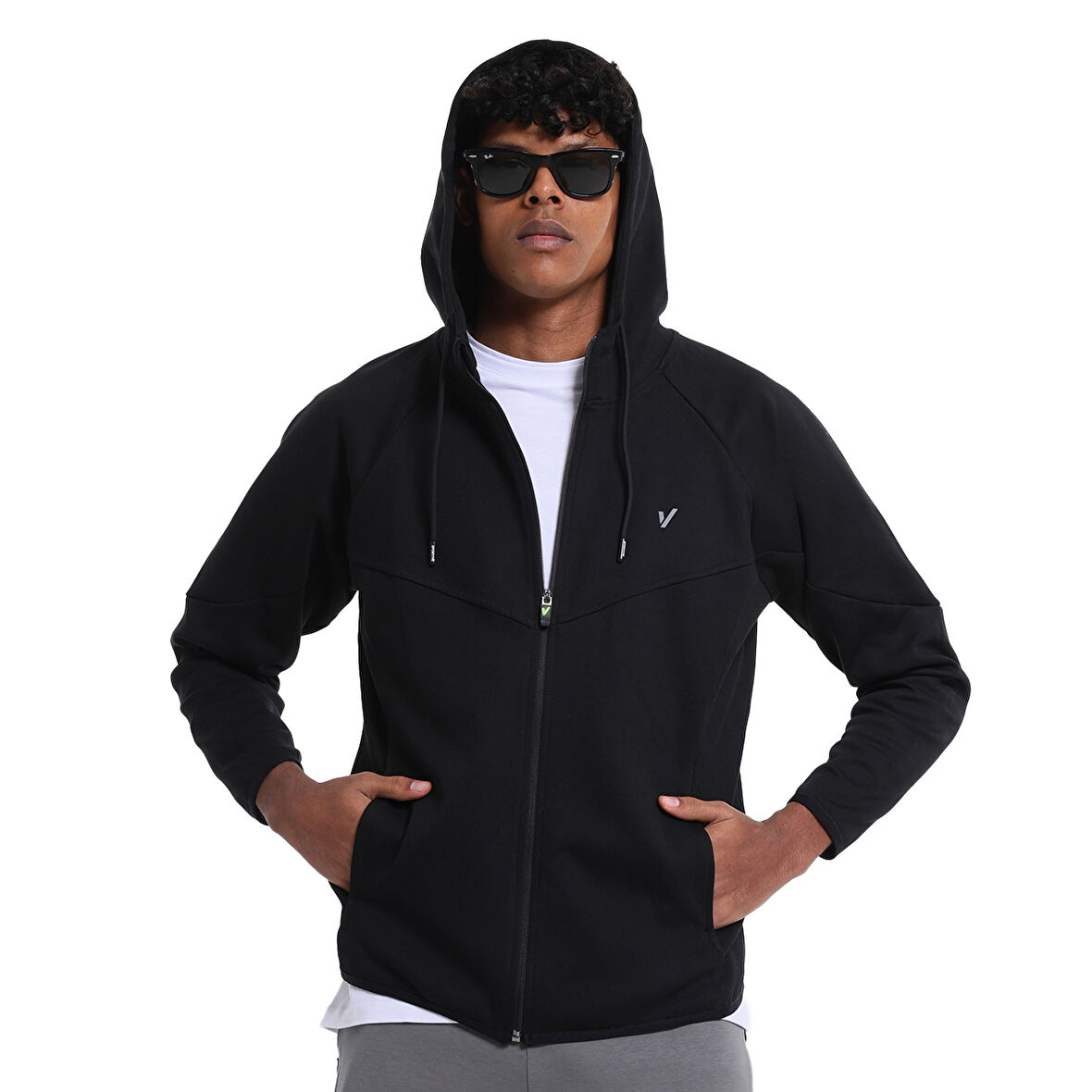 Asago Erkek Siyah Koşu Eşofman Üstü 25YE004-SYH